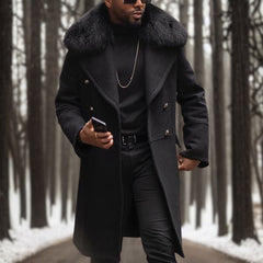 Niklaus – Lange Warme Winterjacke Für Herren in Schwarz