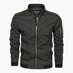 Herren jacke mit Frontreißverschluss und Ärmeltasche in Grün