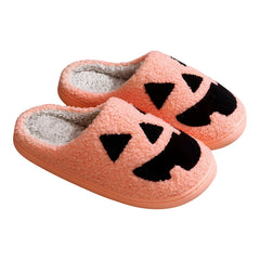 Monica Halloween Hausschuhe – Klassische Slipper mit Kürbis‑Motiv in Orange