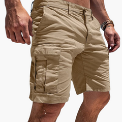 Herren Cargo-Shorts in Kniehöhe mit mehreren Taschen für den Sommer in Khaki
