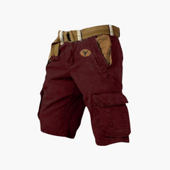 Cargo Shorts für Herren – Bequem & Stylisch mit Gürtel in Rot