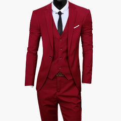 Eleganter Slim Fit Anzug - moderner Look für Herren zur Hochzeit in Rot