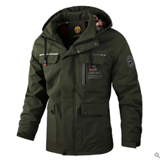 Herren Winterjacke | Kapuzenjacke Mit Taschen in Grün