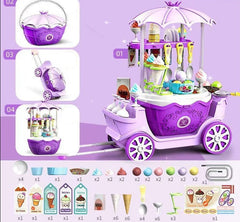 Deluxe Dessertwagen Spielzeug für Kinder – Set mit 69 Teilen für fantasievolles Spielen und imaginative Abenteuer in Lilla (inkl. vogn)