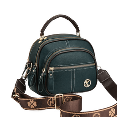 Fiona | Elegante klassische Schultertasche in Dunkelgrün
