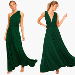 Abendkleid mit V-Ausschnitt - Damen Stil für Gala-Nächte in Grün