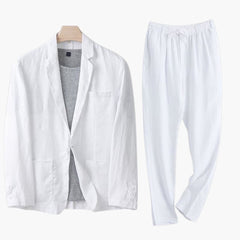 Herren Anzugset mit Blazer und Hose für Frühling Sommer in Weiß