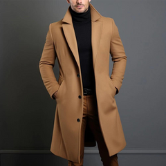 Herren Wintermantel | Slim Fit Langer Mantel in Braun