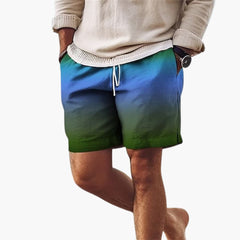 Herren Sommer Shorts mit Kordelzug und Farbverlauf in Blau