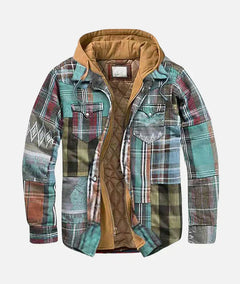 Andrea™ | Stylische Patchwork Karo Jacke in Minze