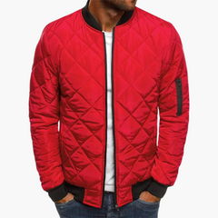 Florian | Bomberjacke mit Rautenmuster in Rot