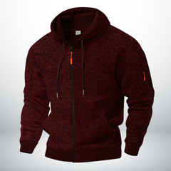Mila | Fleecejacke Herren modern & trendy in Burgunderrot