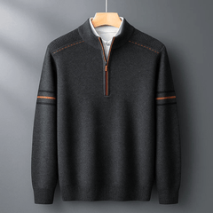 Lukas | Herren Pullover modern mit Halbreißverschluss in Grau