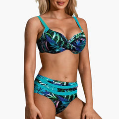 Bikini-Set - Damen Zweiteiler mit hoher Taille & Stil in Blau