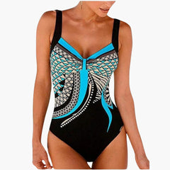 Eleganter Einteiler - Damen Badeanzug mit Stil für den Sommer in Blau