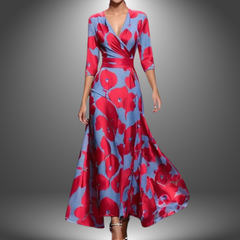 Agatha© | Langes handgefertigtes Kleid für Damen in Rot