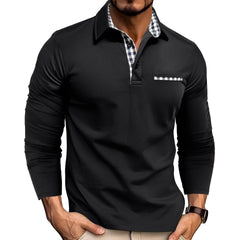 Rupert - Komfortables Langarm-Poloshirt in Schwarz
