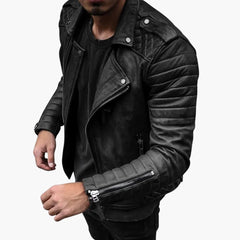 Strukturiertes Freizeitjacke für Herren in Schwarz