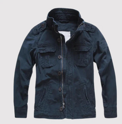 Basil - Retro-Jeansjacke mit mehreren Taschen in Marineblau