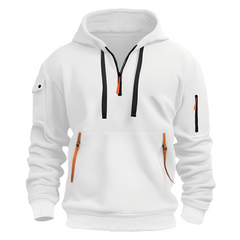 Burton - Moderner Hoodie mit halbem Reißverschluss in Weiß