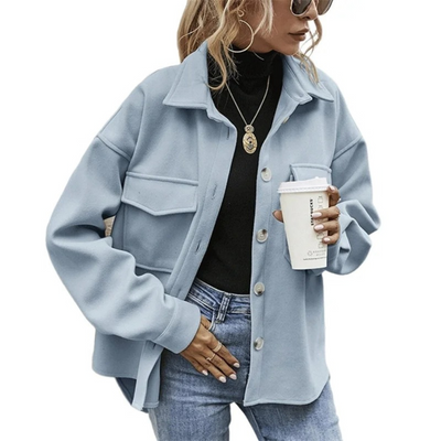 Sommerjacke mit Knöpfen und Taschen für Frauen
