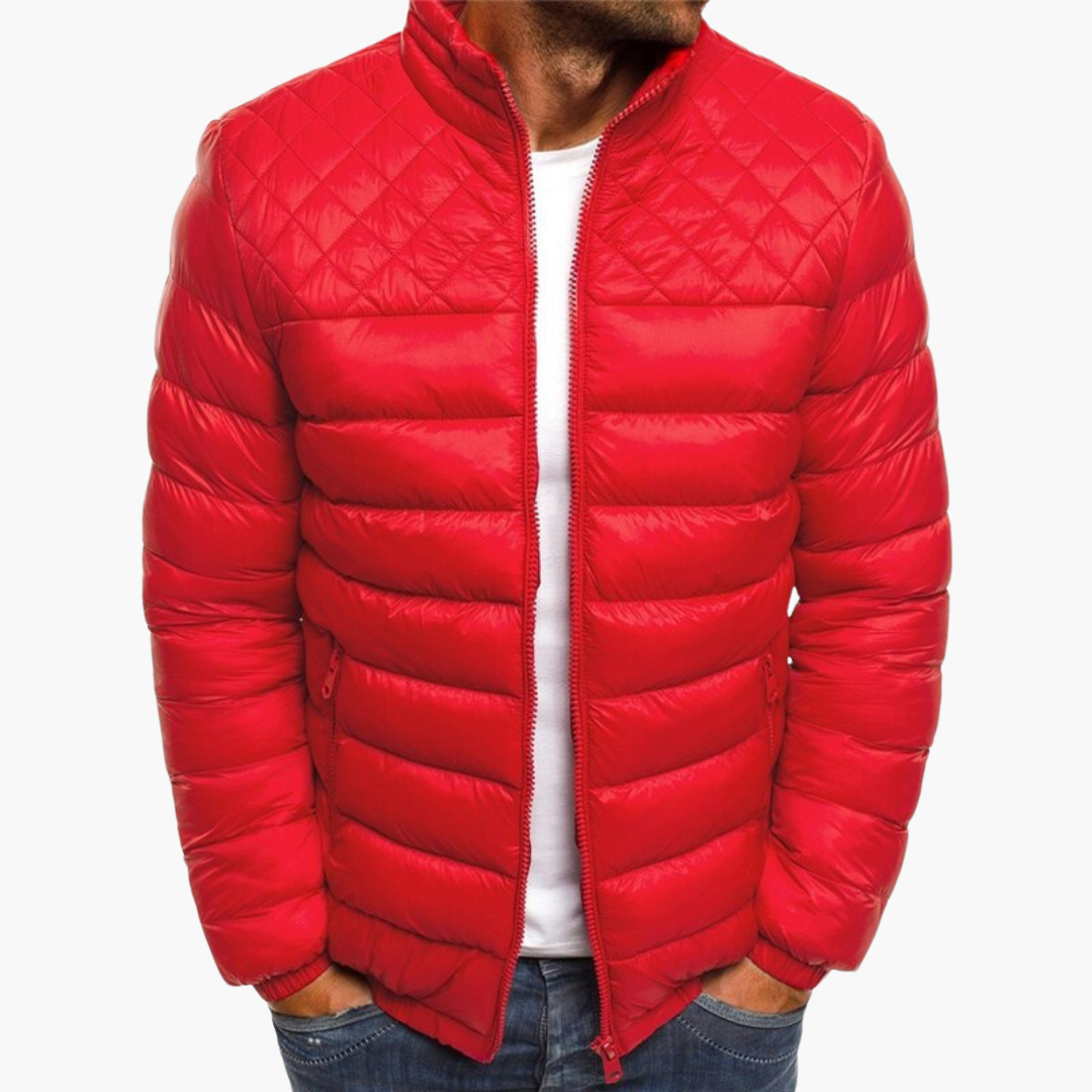 Herren Bomberjacke mit Reißverschluss und gestepptem Design