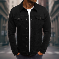 Jörg™ | Tailored Jeansjacke in Schwarz