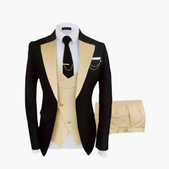 Eleganter Hochzeitsanzug - Herren 3-teilig für festliche Gäste in Hellgold