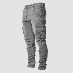 Casper - Ultra Stretch - Cargo-Jeans in Grau