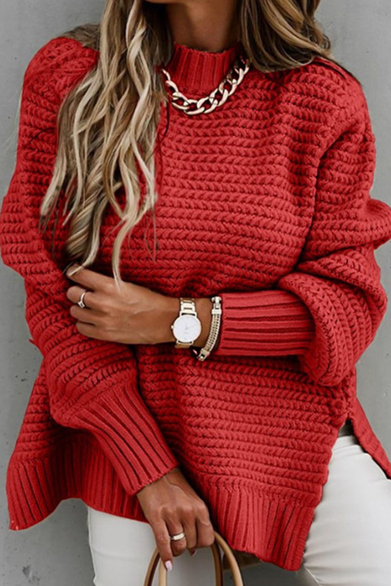 Lässiger Rundhals-Pullover für Frauen