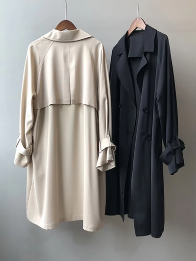 Damen Langer Wasserdichter Trenchcoat | Lässig