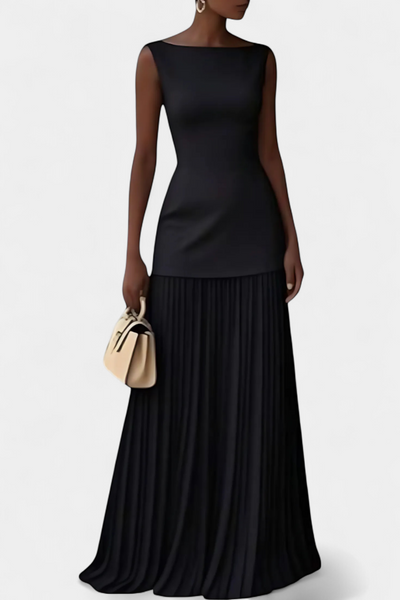 Chiffon Maxi-Abendkleid Silvana mit Falten