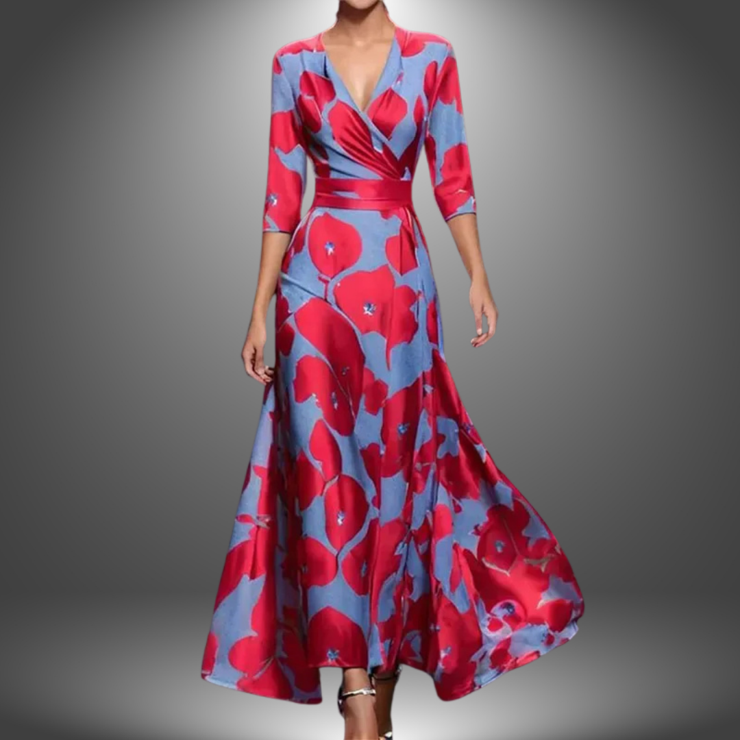 Anneliese©️ | Langes, kunsthandwerkliches Damenkleid mit eleganter Optik