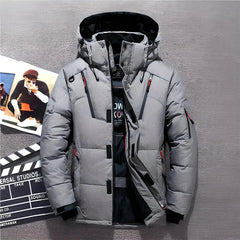 Herren Winterjacke | Steppjacke Mit Kapuze Und Taschen in Grau