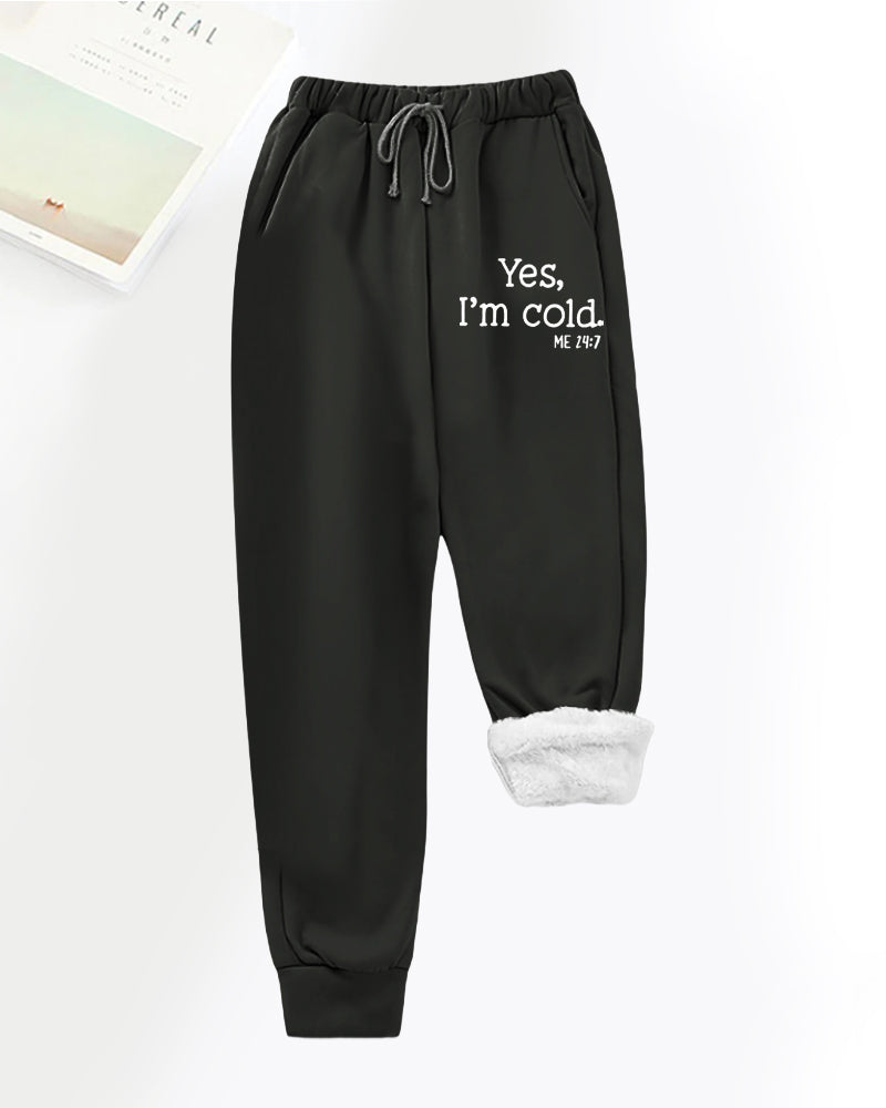 Warme Hose mit englischem Schriftzug für Frauen