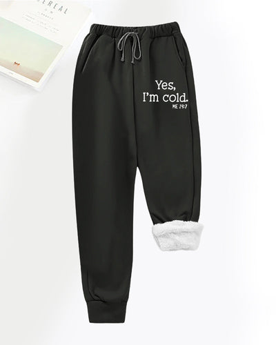 Warme Hose mit englischem Schriftzug für Frauen