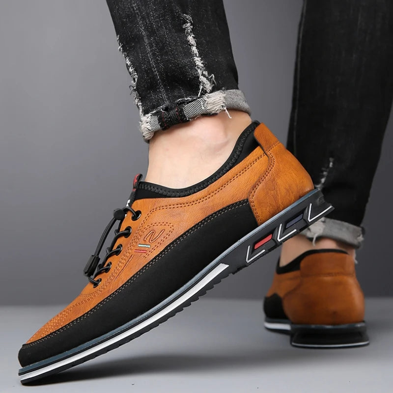 Zweifarbige Schnürsneaker für Herren