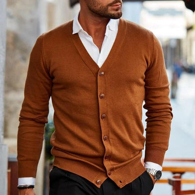 Lässige Strickjacke mit Knöpfen für Männer