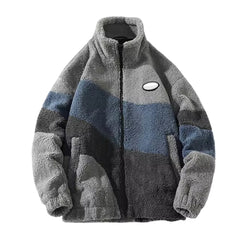 Winter Kunst pelz Fleecejacke Streetwear in Grau