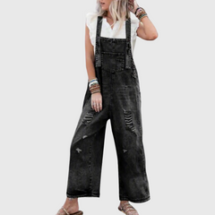 Yuna - Jumpsuit mit Vintage-Waschung in Schwarz