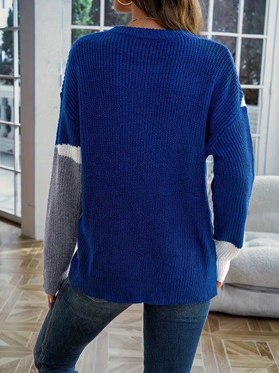 Damen FARBBLOCK DROP SHOULDER PULLOVER | MODERNER STIL, KOMFORTABLE PASSFORM
