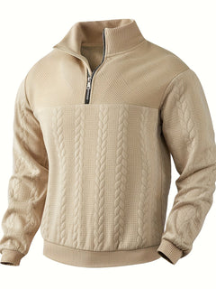 Roberto™ -Vintage Herrenpullover mit Reißverschluss in Khaki