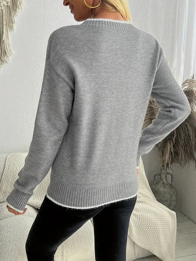 SCHNEEFLOCKEN-MUSTER RUNDHALS-PULLOVER | WARM, STILVOLL, BEQUEM