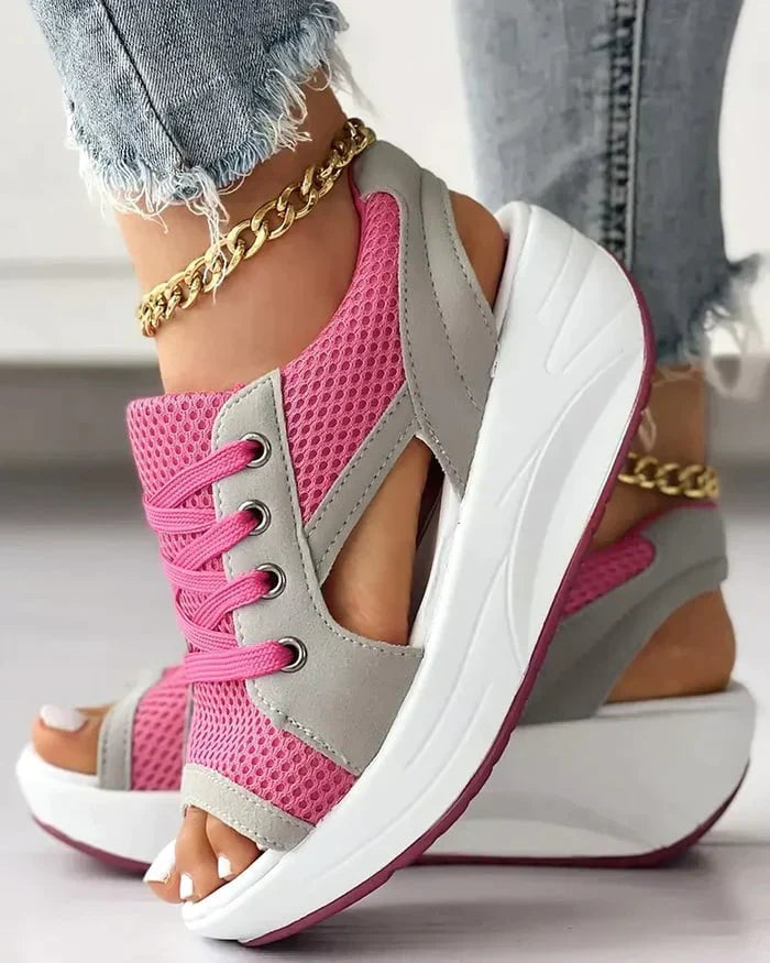 Milagros® | Stilvolle Sandalen mit Kontrasteinsatz und Fußgewölbeunterstützung