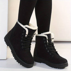 Winterschuhe Damen | Knöchelhoch Mit Schnürverschluss in Schwarz