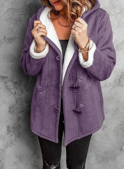 Damen Fleece Jacke mit Kapuze | Winter