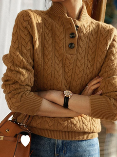 Gestrickter Rollkragenpullover für Frauen in Braun