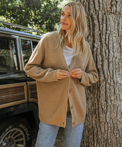 Karoline - Ultrabequemer Cardigan in Kamel