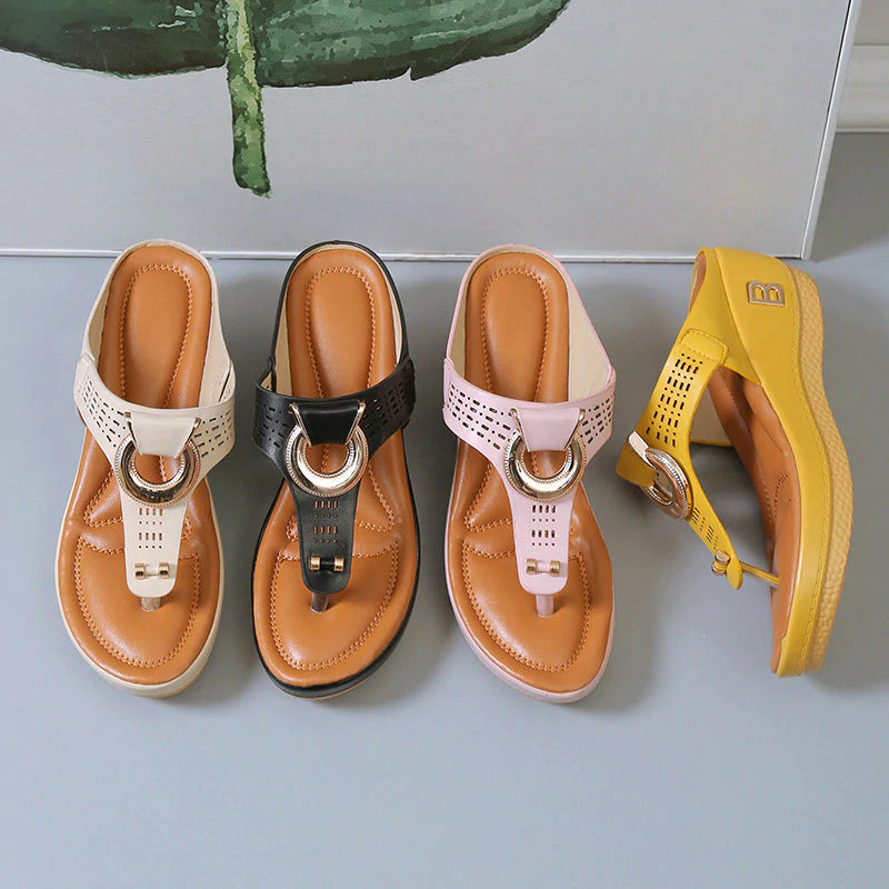 Alberte – Sommer-Keilabsatzschuhe – Offene Zehenpartie