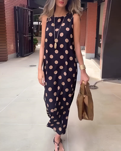 Roxane | Maxi-Playsuit mit Tupfen und Schlitz